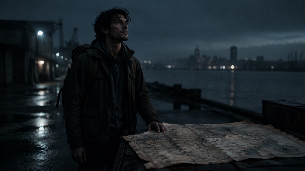 The map scene in Urban dark style
